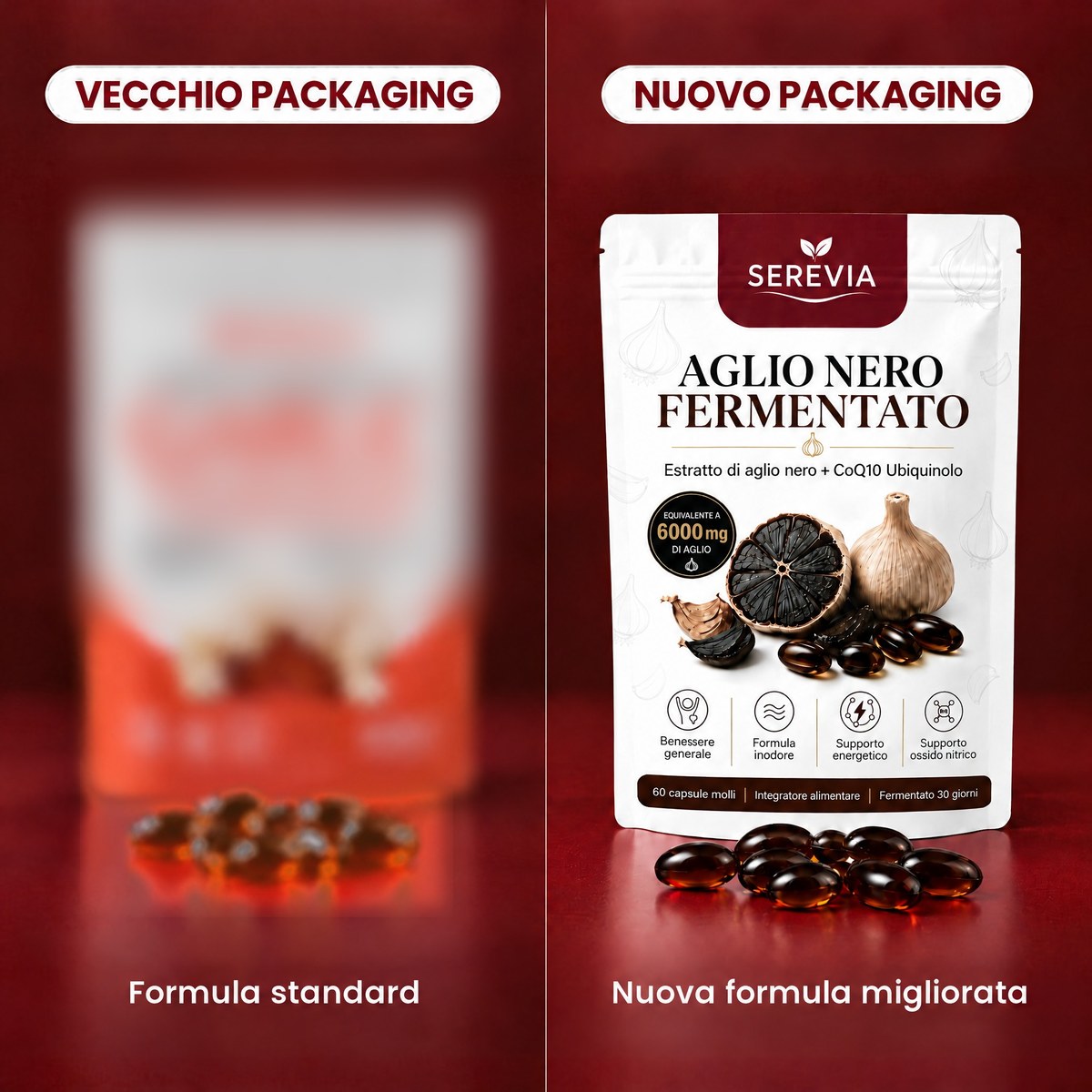 Vecchio e nuovo packaging